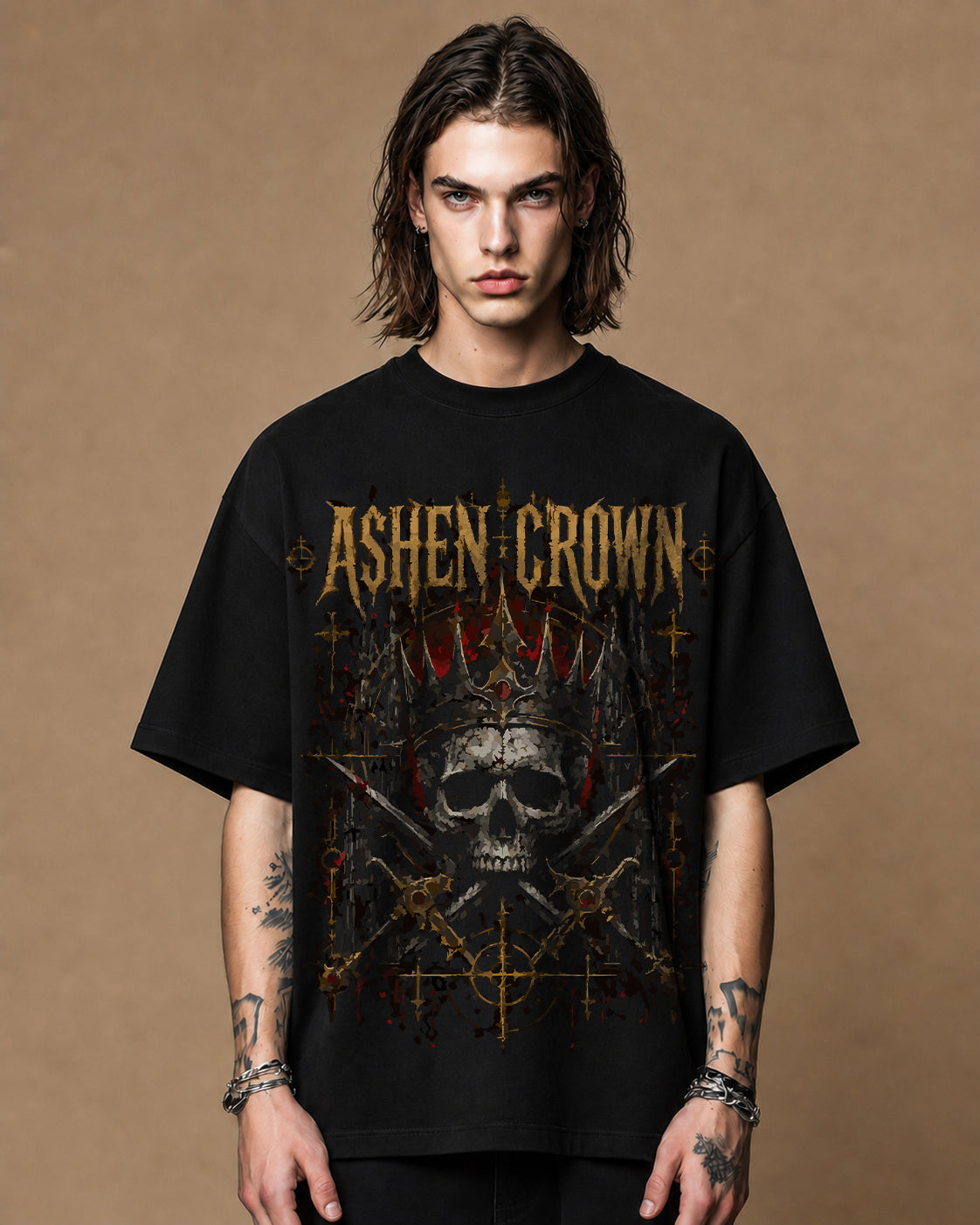 Ashen Crown Oversized Tee